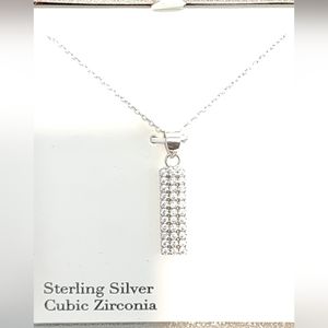 Charming Charlie's Cubic Zirconia Sterling Silver Drop Necklace